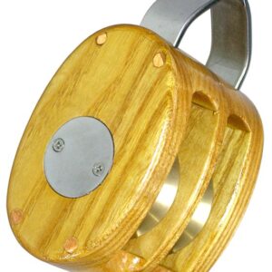 Wooden Double Fixed Eye Block with Roller Bearings