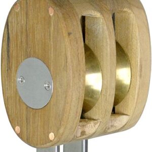 Wooden Double Fixed Eye & Becket Block with Roller Bearings